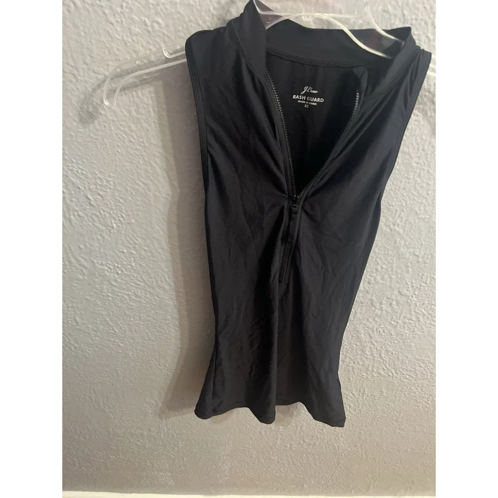 J‎ Crew Womens Swim Rashguard Size XS Black Swim Swimwear
